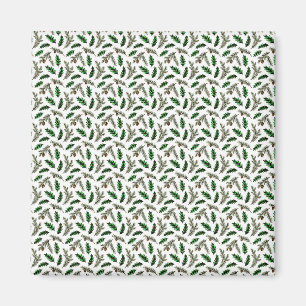 Pine and holly magnet