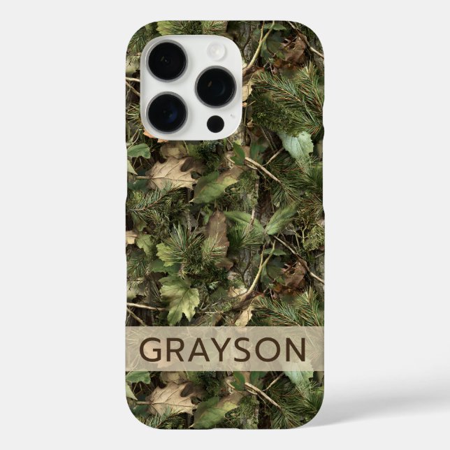 Pine and Leaves Camouflage Personalised Case-Mate iPhone Case (Back)