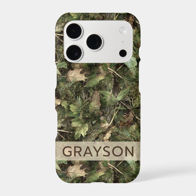 Pine and Leaves Camouflage Personalized (Back)