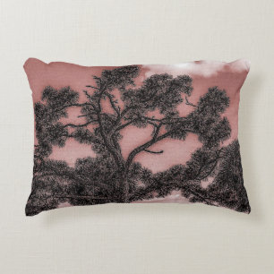 Pine and Palm Trees Silhouette Decorative Cushion
