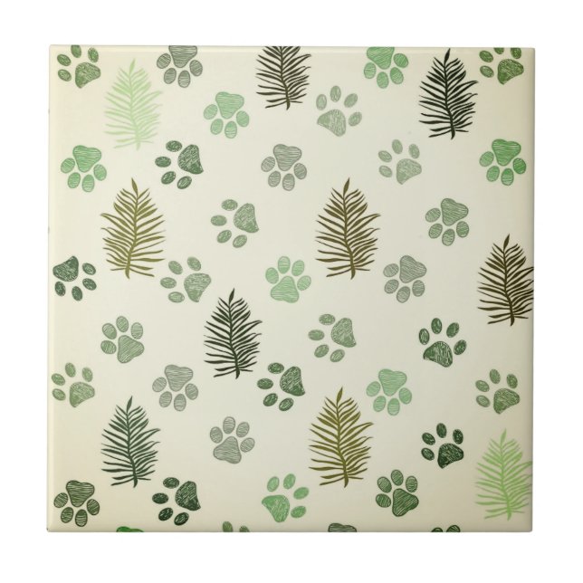 Pine and Paws | Ceramic Tile (Front)