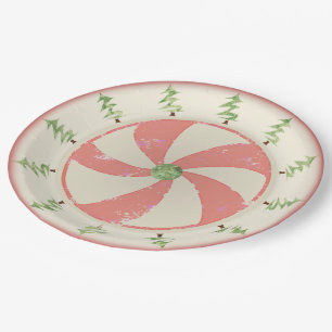 Pine and Peppermint Paper Plate
