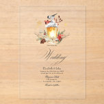 Pine and Spruce Winter Wonderland Wedding Acrylic Invitations<br><div class="desc">Celebrate your love with this stunning transparent acrylic wedding invitation featuring a cosy winter lantern design. Surrounded by holly, pinecones, berries, and a perched bird, this elegant and festive invitation captures the warmth and charm of a rustic winter or Christmas wedding. Fully customisable, it’s perfect for couples planning a romantic...</div>