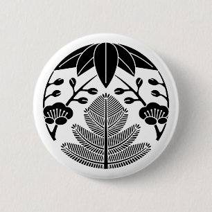 Pine bamboo ume 6 cm round badge
