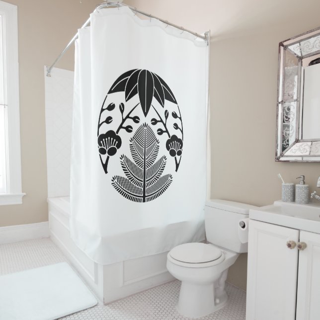 Pine bamboo ume shower curtain (In Situ)