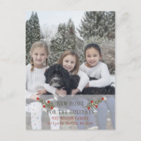 Pine Berries Holidays Photo Moving Announcement