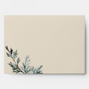 Pine Blue Winter Wedding Coordinate Invitation Envelope