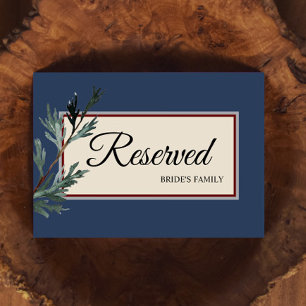 Pine Blue Winter Wedding Reserved Sign