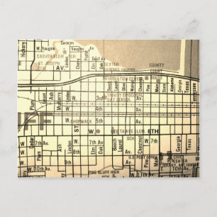 Pine Bluff, AR Vintage Map Postcard