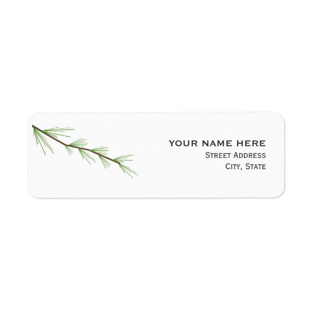 Pine Bough Wedding Address Label Return Address Label (Front)
