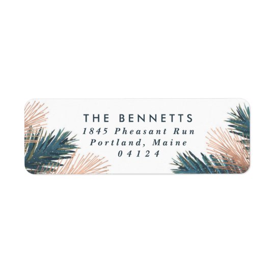 Pine Boughs Christmas Return Address Label