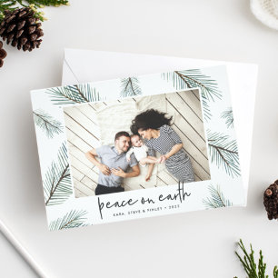 Pine Boughs Holiday Photo Card