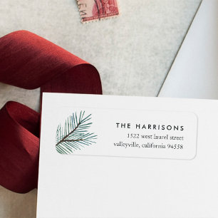 Pine Boughs Holiday Return Address Label
