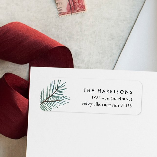Pine Boughs | Holiday Return Address Label (Creator Uploaded)
