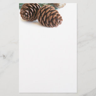 Pine branch and cones stationery