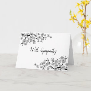 Pine Branch Black White Sympathy Card