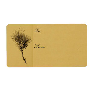 pine branch gift tag