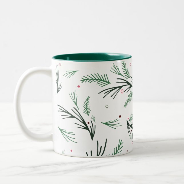 Pine Branch Pattern Mug (Left)