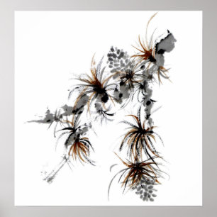 Pine Branch, Sumi-e Poster
