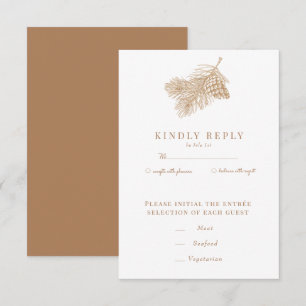 Pine Branch   Winter Forest Wedding RSVP Card