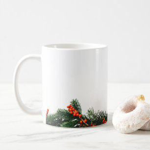 Pine Branch with Berries Greens Coffee Mug