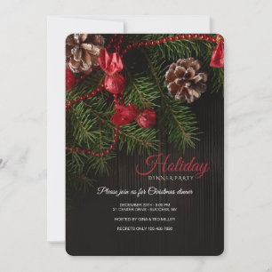 Pine Branches and Pine Cones Invitation