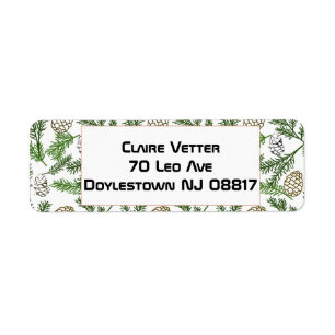 Pine Branches Return Address Label