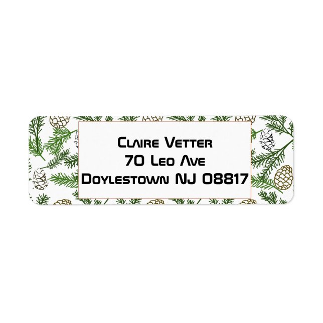 Pine Branches Return Address Label (Front)