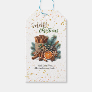Pine Burlap and Cinnamon Sticks Christmas Gift Tags