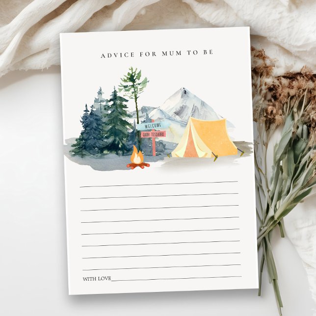 Pine Camping Mountain Advice For Mum Baby Shower Enclosure Card (Creator Uploaded)
