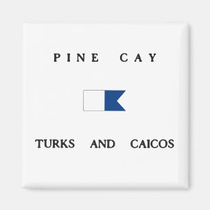 Pine Cay Turks and Caicos Alpha Dive Flag Magnet