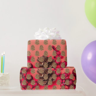 Pine Code on Red Wrapping Paper