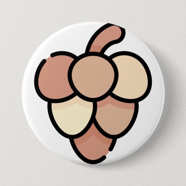 pine cone 7.5 cm round badge (Front)