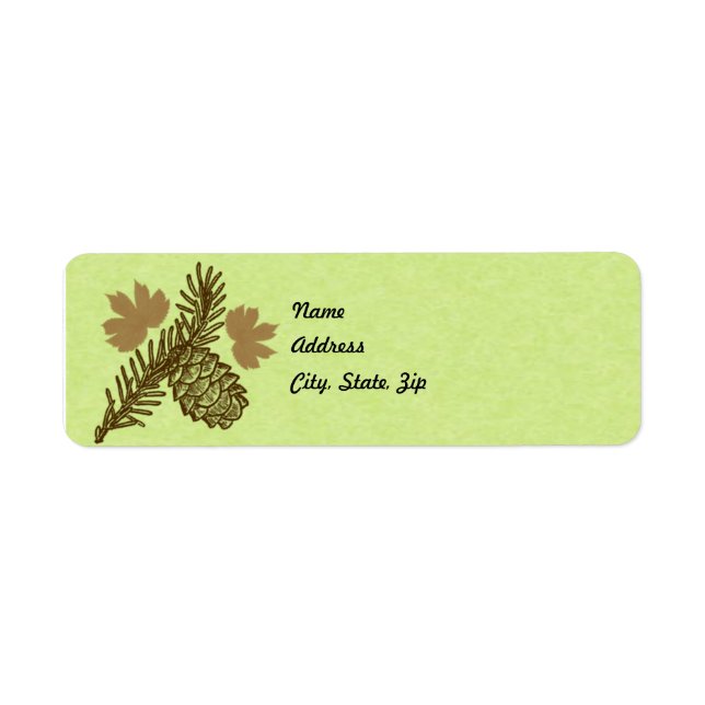 Pine Cone Address Label Template Return Address Label (Front)
