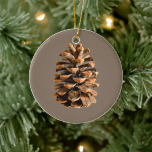 Pine Cone Ceramic Ornament