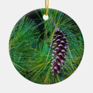 Pine Cone Ceramic Ornament