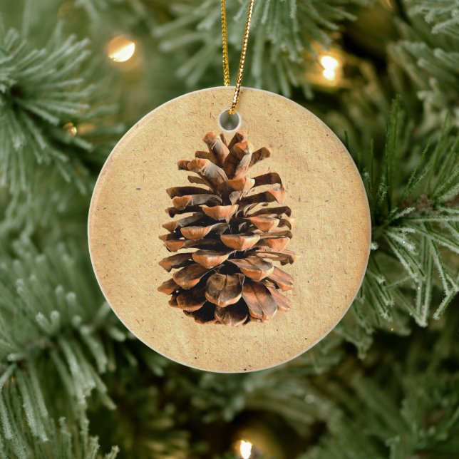 Pine Cone Ceramic Tree Decoration (Tree)