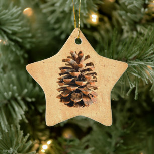 Pine Cone Ceramic Tree Decoration