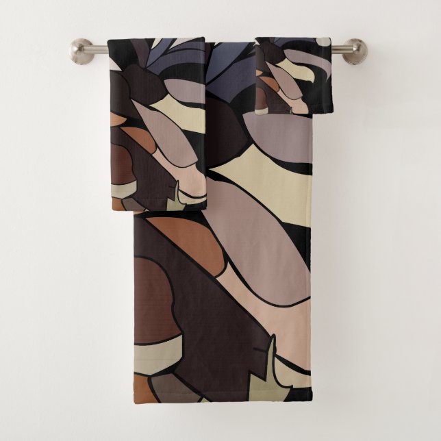 Pine Cone Contemporary Winter Botanical Bath Towel Set (Insitu)