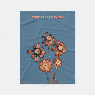 Pine Cone Flowers Fleece Blanket