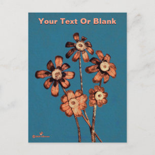 Pine Cone Flowers Holiday Postcard