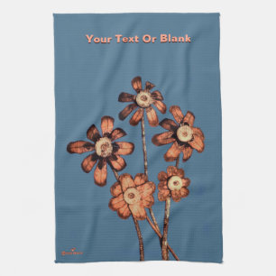 Pine Cone Flowers Tea Towel