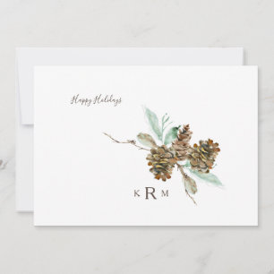  Pine Cone Foliage Holiday Monogram Photo