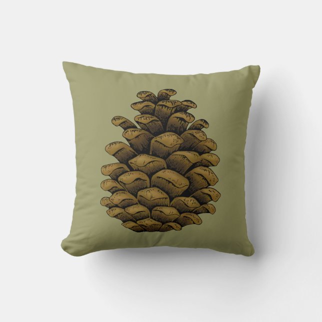 Pine cone Illustration Cushion (Front)
