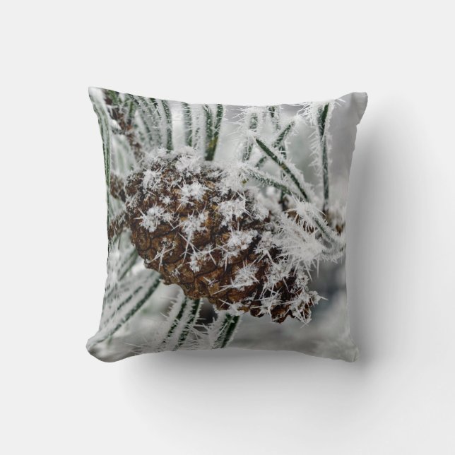 Pine Cone in the Snow Cushion (Front)