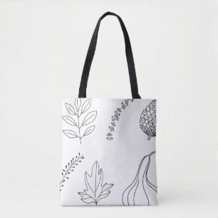 Pine cone leaf branch squash tote bag