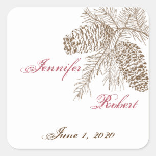 Pine Cone Nature Wedding Envelope Seal