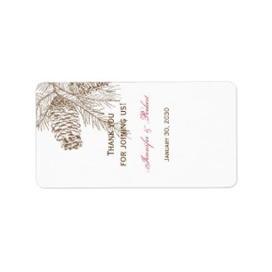 Pine Cone Nature Wedding Lip Balm Label