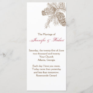 Pine Cone Nature Wedding Program