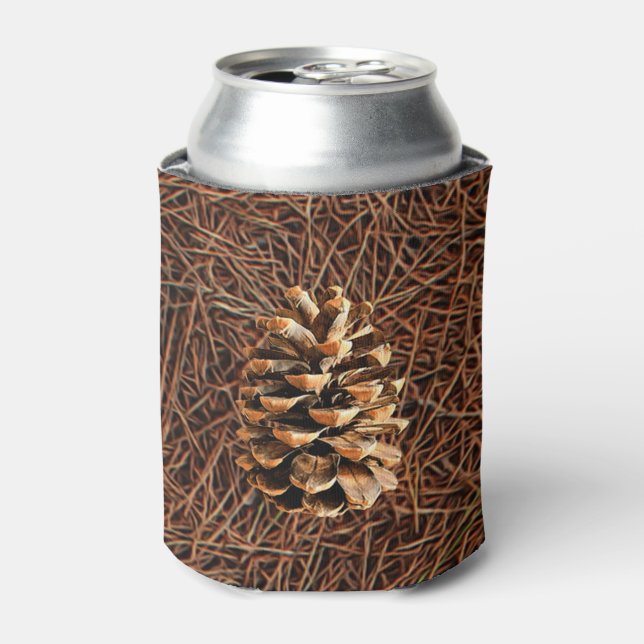 Pine Cone On Fallen Needles Can Cooler (Can Front)